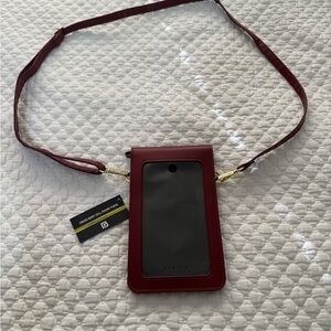 Elegant Maroon Crossbody Phone Case with Strap